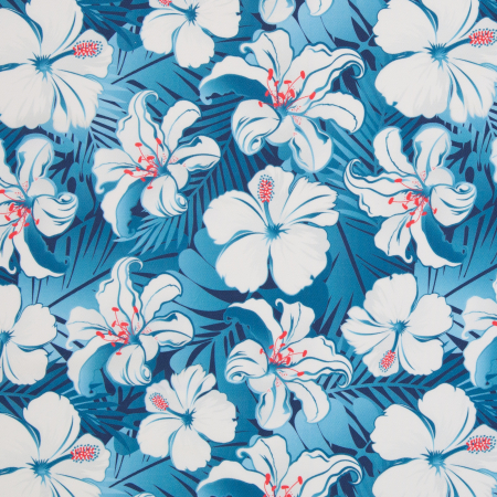 Polo-Baumwolljersey -  Piqué - Hawaiiblüten